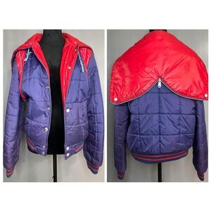 Vintage 70s 80s Ski Coat Envoy The Now Jacket Retro Puffer Purple Red Electric M